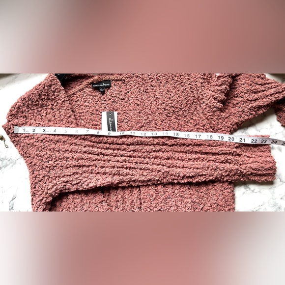 Alison Andrews Popcorn Cardigan size large pink mauve open front NWT long sleeve - Picture 10 of 10